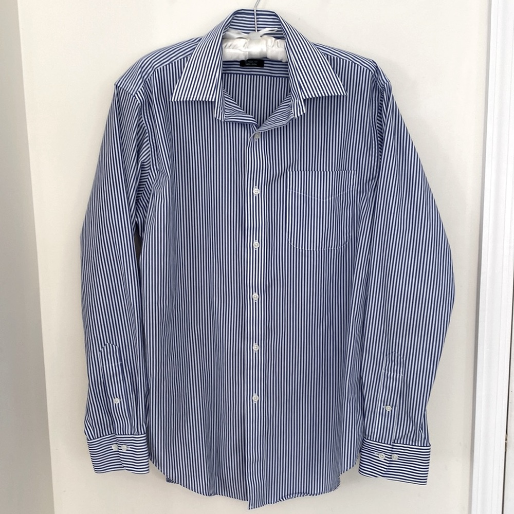 Ralph Lauren Classic Fit Non-Iron Striped Long Sleeves button up shirt neck 15.5